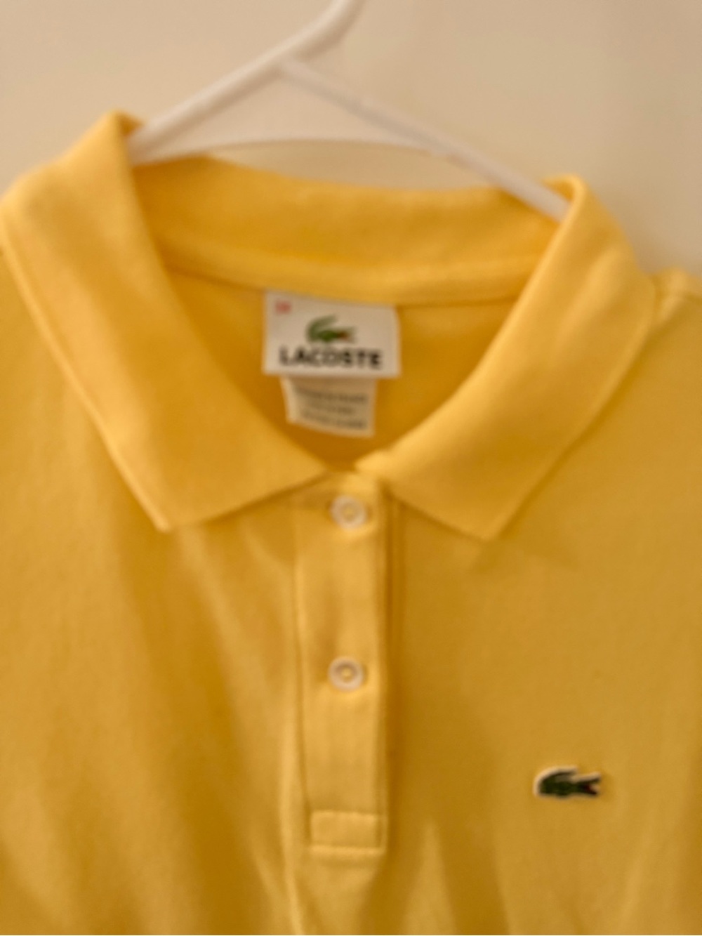 Lacoste Yellow Polo Shirt with Embroidered Crocodile